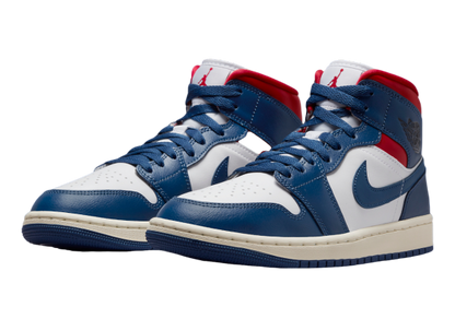 JORDAN 1 MID FRENCH BLUE GYM RED WOMENS