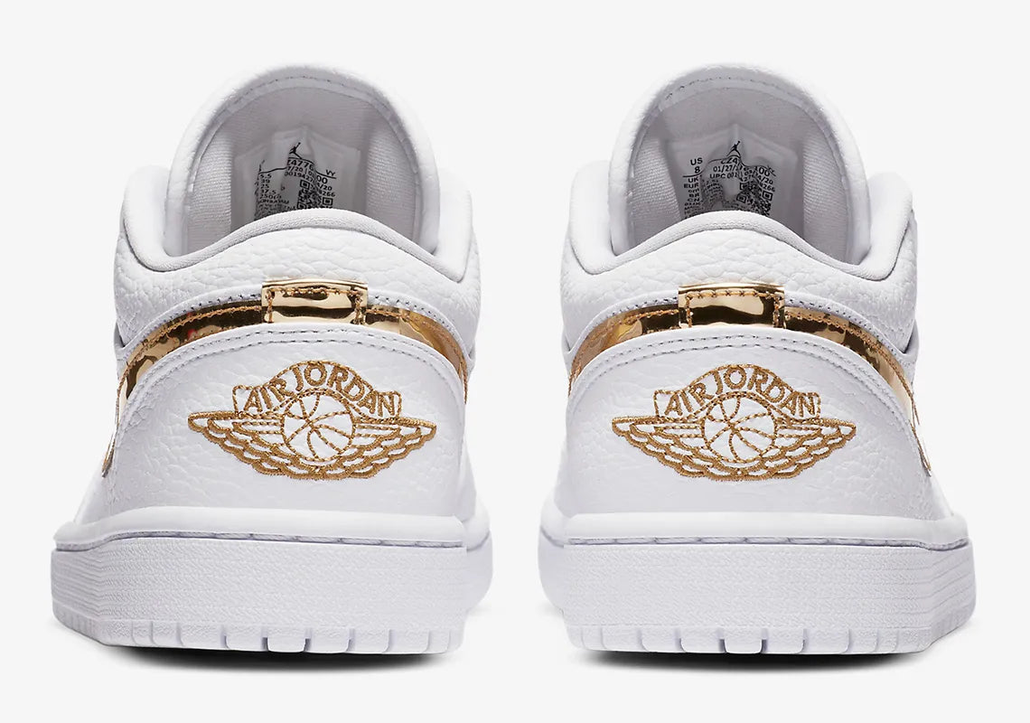 JORDAN 1 LOW WHITE METTALIC GOLD WOMENS