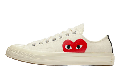 CONVERSE CHUCK TAYLOR ALL START 70 LOW X CDG PLAY WHITE