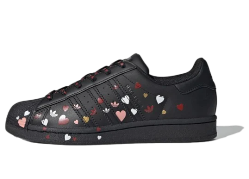 ADIDAS SUPERSTAR VALENTINE'S DAY BLACK WOMENS